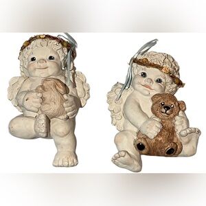 Charming Cherub Figurines with Teddy Bears